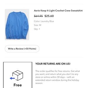 Aerie keep it light crochet crew neck medium